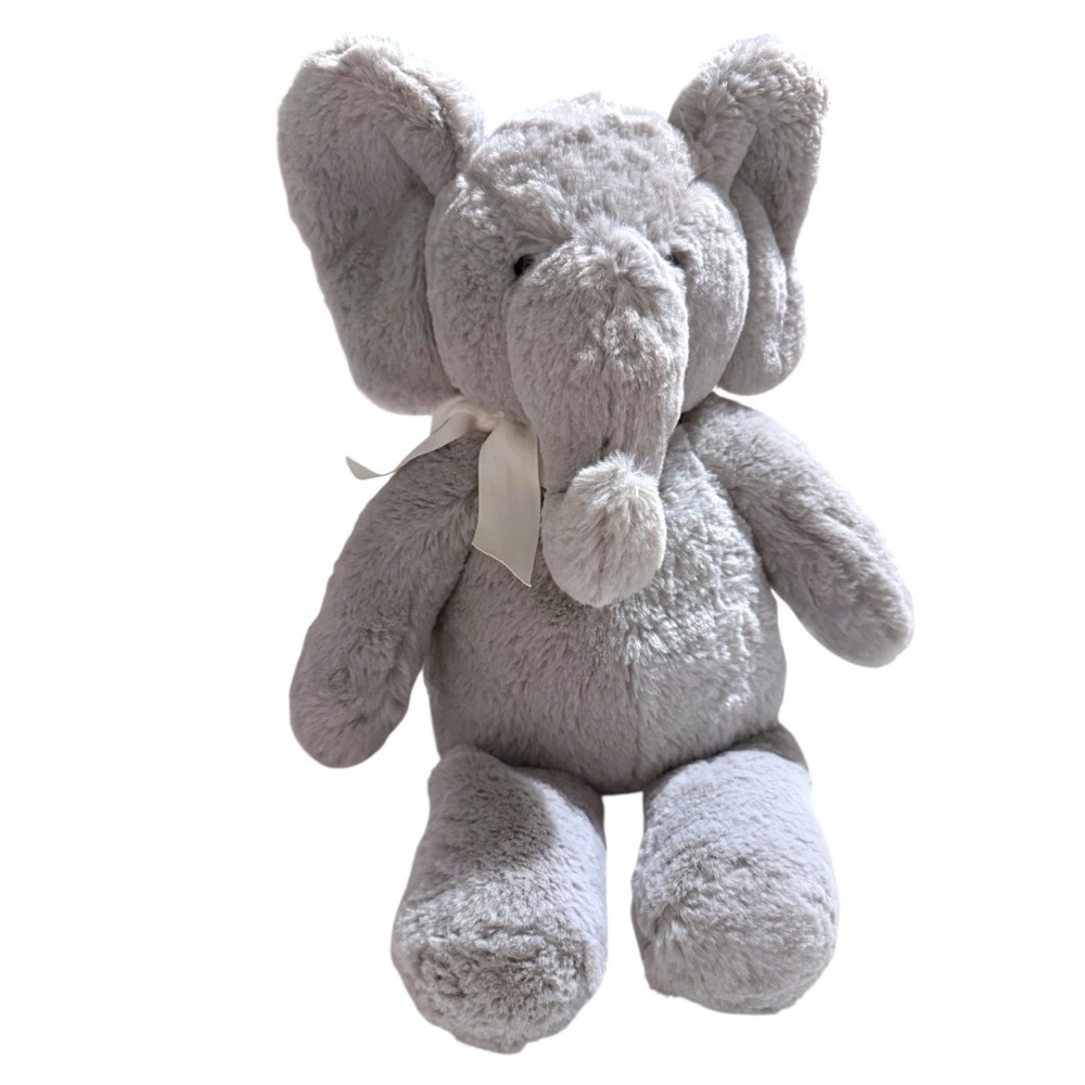 Pottery Barn Kids Gray Plush Elephant Stuffed Animal 17.5" Nursery Decor Toy - Picture 3 of 10